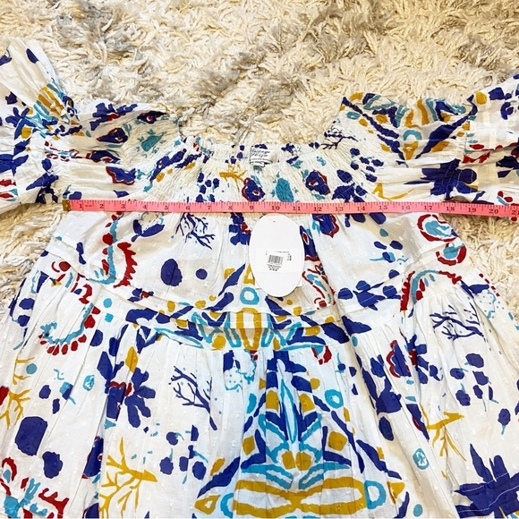 NWTs Vintage Ibiza | Bobbin Block Print Tiered 100% Cotton Babydoll Dress M/L - Picture 8 of 9